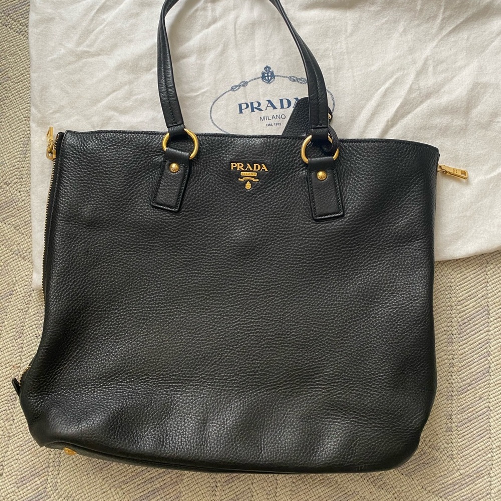 Prada black leather bag